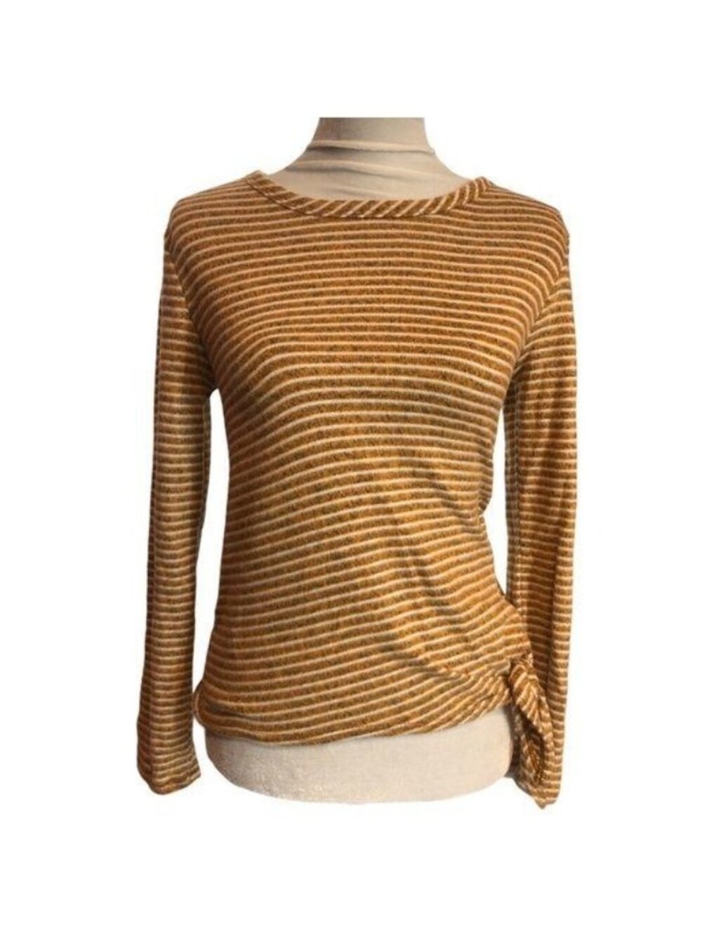 OLIVIA RAE Side Tie Long Sleeve Top Yellow Medium